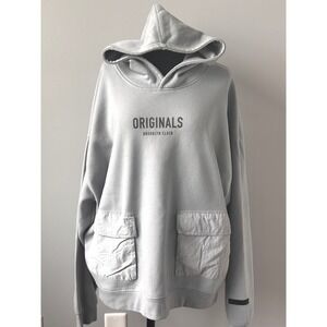 Brooklyn Cloth Originals‎ Hoodie Pullover Kangaroo Pockets Gray Mens Size